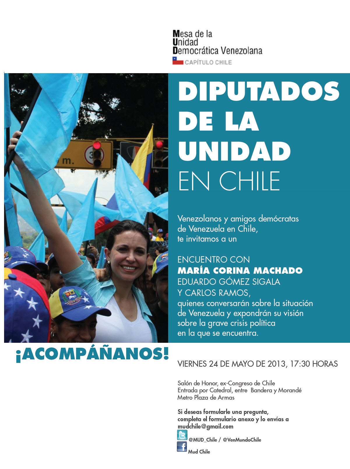 Invitación Encuentro Diputados de la Unidad en Chile